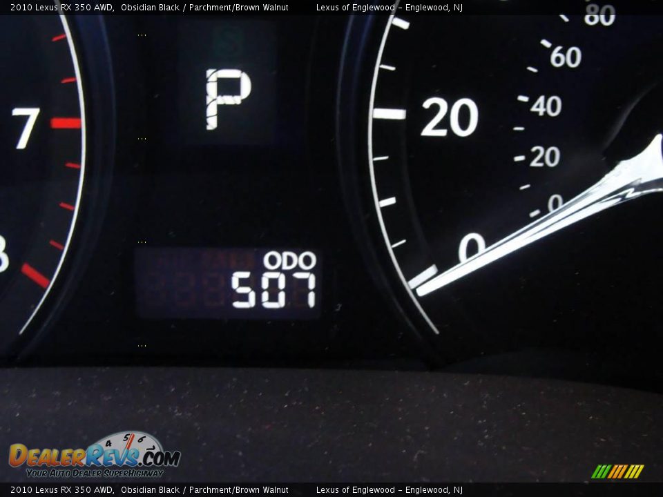 2010 Lexus RX 350 AWD Obsidian Black / Parchment/Brown Walnut Photo #14