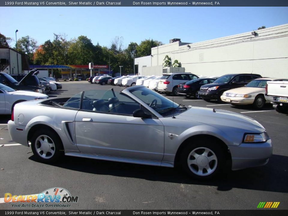 1999 Ford Mustang V6 Convertible Silver Metallic / Dark Charcoal Photo #6