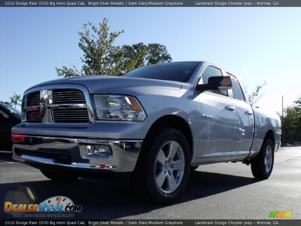 2010 Dodge Ram 1500 Big Horn Quad Cab Bright Silver Metallic / Dark Slate/Medium Graystone Photo #1