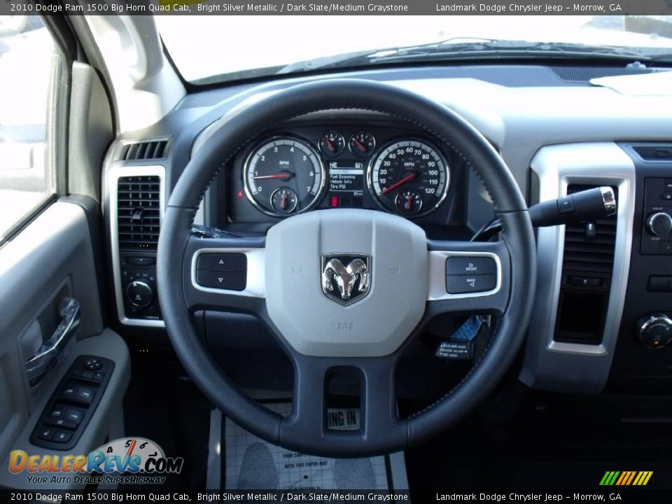 2010 Dodge Ram 1500 Big Horn Quad Cab Bright Silver Metallic / Dark Slate/Medium Graystone Photo #12