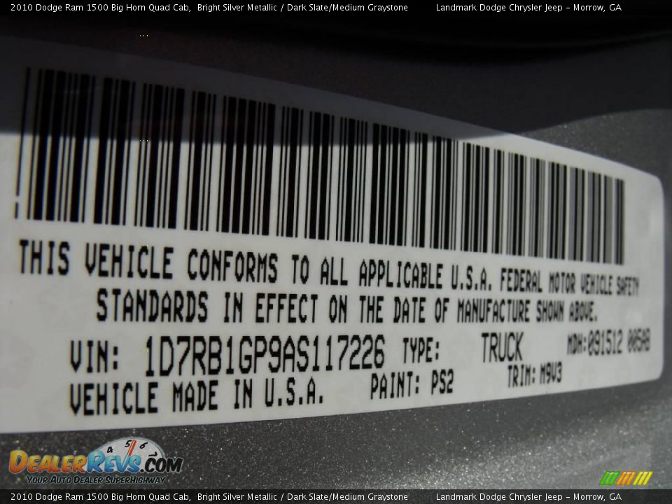 2010 Dodge Ram 1500 Big Horn Quad Cab Bright Silver Metallic / Dark Slate/Medium Graystone Photo #15