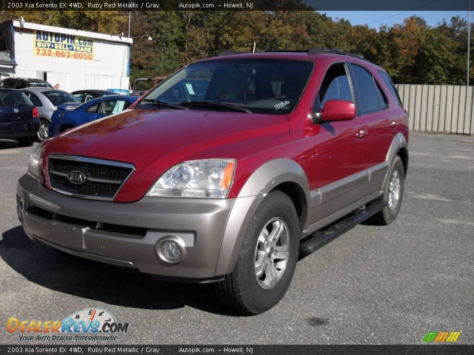 2003 Kia Sorento EX 4WD Ruby Red Metallic / Gray Photo #1