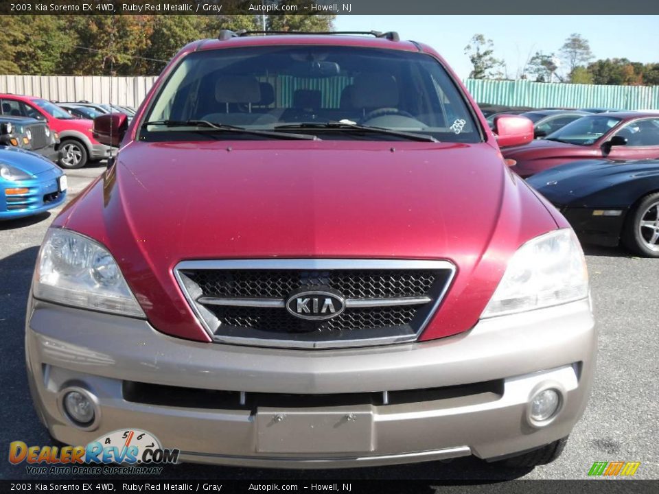 2003 Kia Sorento EX 4WD Ruby Red Metallic / Gray Photo #2
