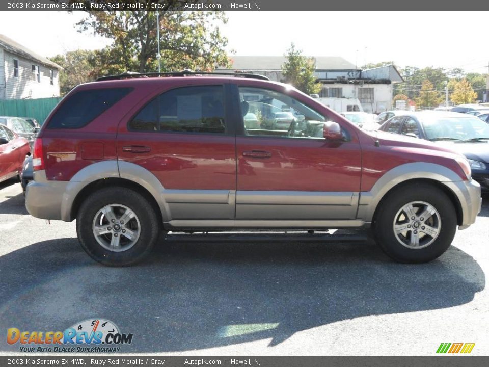 2003 Kia Sorento EX 4WD Ruby Red Metallic / Gray Photo #4