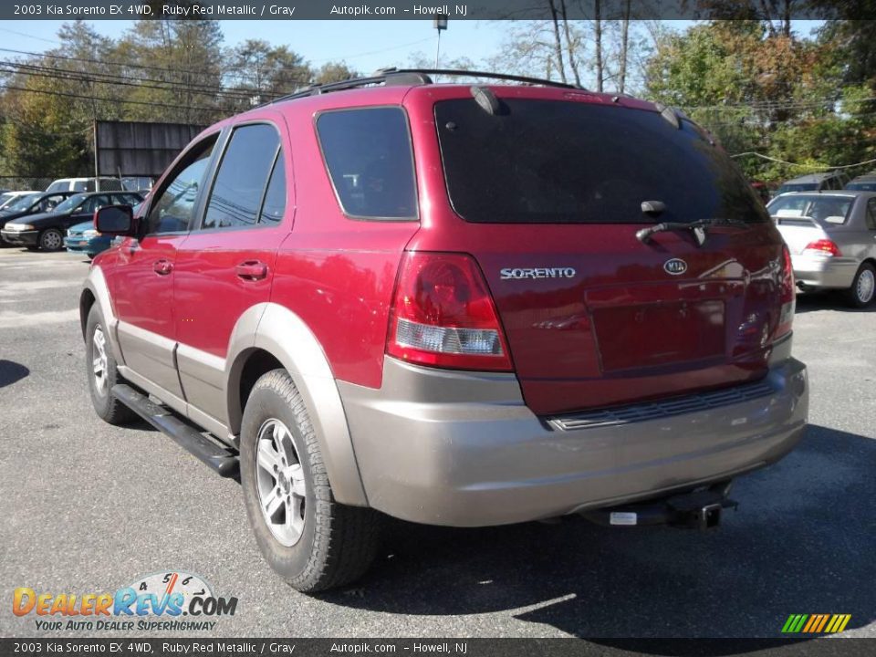 2003 Kia Sorento EX 4WD Ruby Red Metallic / Gray Photo #7