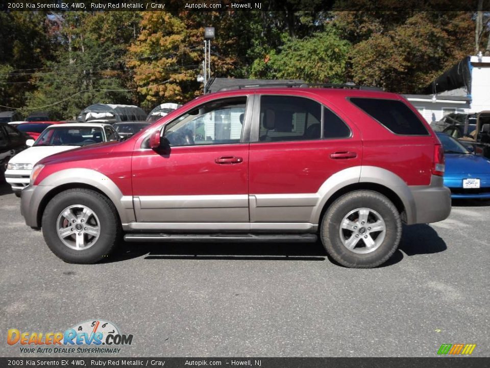 2003 Kia Sorento EX 4WD Ruby Red Metallic / Gray Photo #8