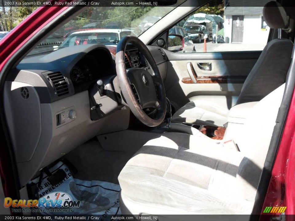 2003 Kia Sorento EX 4WD Ruby Red Metallic / Gray Photo #9