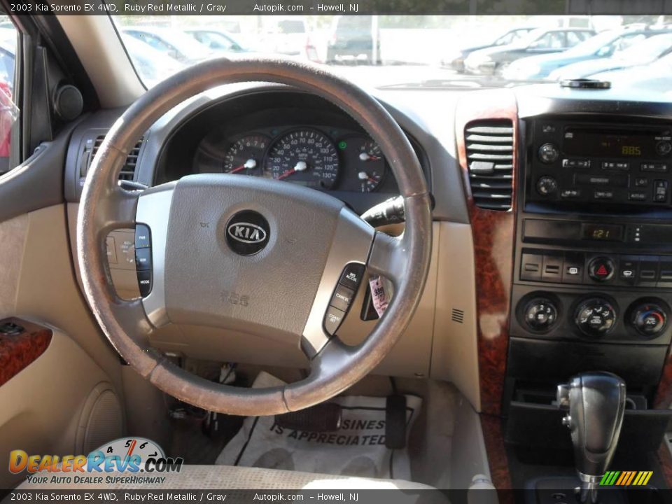 2003 Kia Sorento EX 4WD Ruby Red Metallic / Gray Photo #15