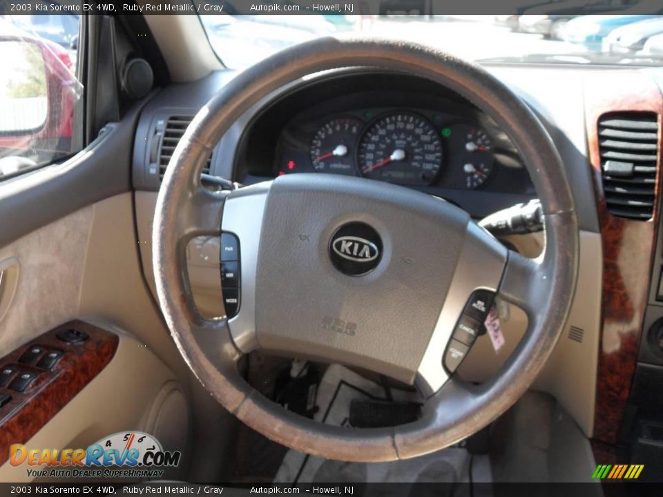 2003 Kia Sorento EX 4WD Ruby Red Metallic / Gray Photo #16