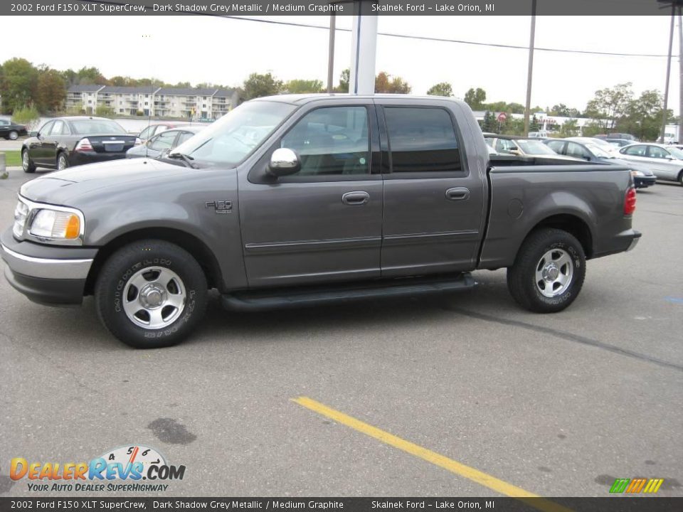2002 Ford F150 XLT SuperCrew Dark Shadow Grey Metallic / Medium Graphite Photo #10
