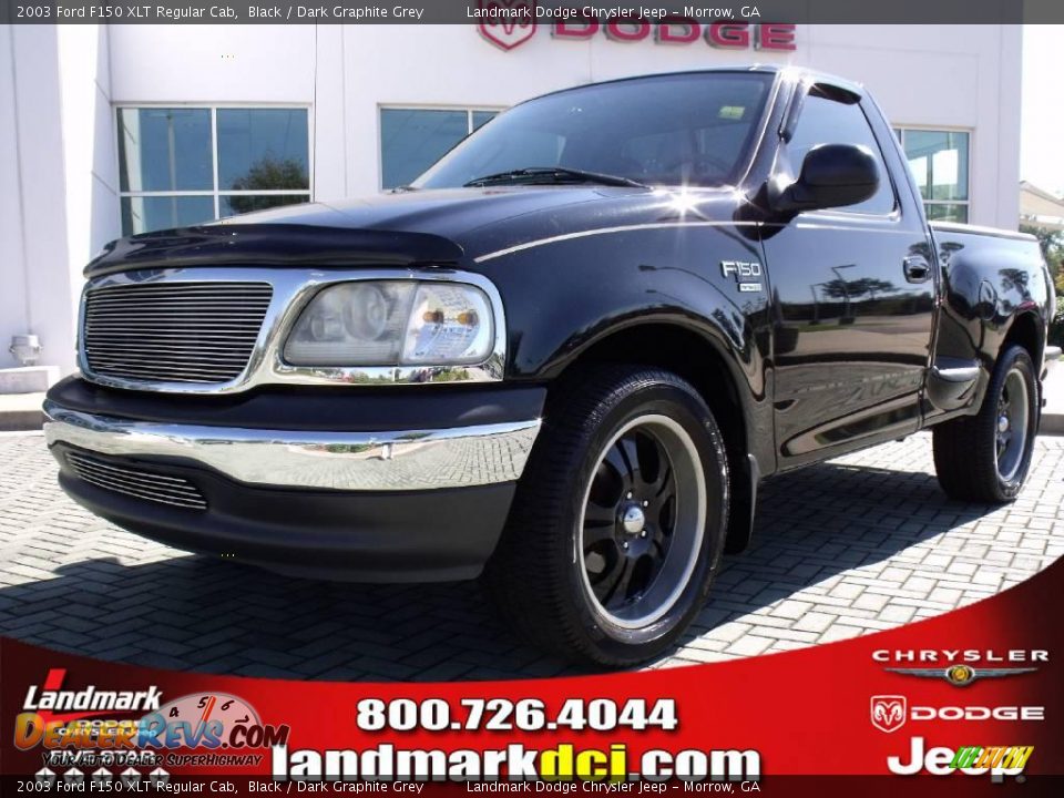 2003 Ford F150 XLT Regular Cab Black / Dark Graphite Grey Photo #1