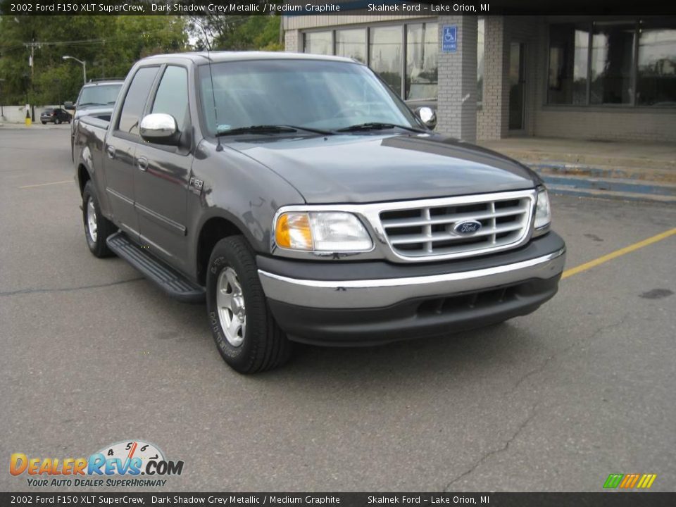 2002 Ford F150 XLT SuperCrew Dark Shadow Grey Metallic / Medium Graphite Photo #14