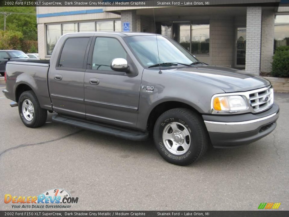 2002 Ford F150 XLT SuperCrew Dark Shadow Grey Metallic / Medium Graphite Photo #15