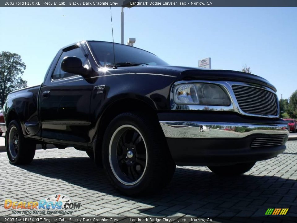 2003 Ford F150 XLT Regular Cab Black / Dark Graphite Grey Photo #7