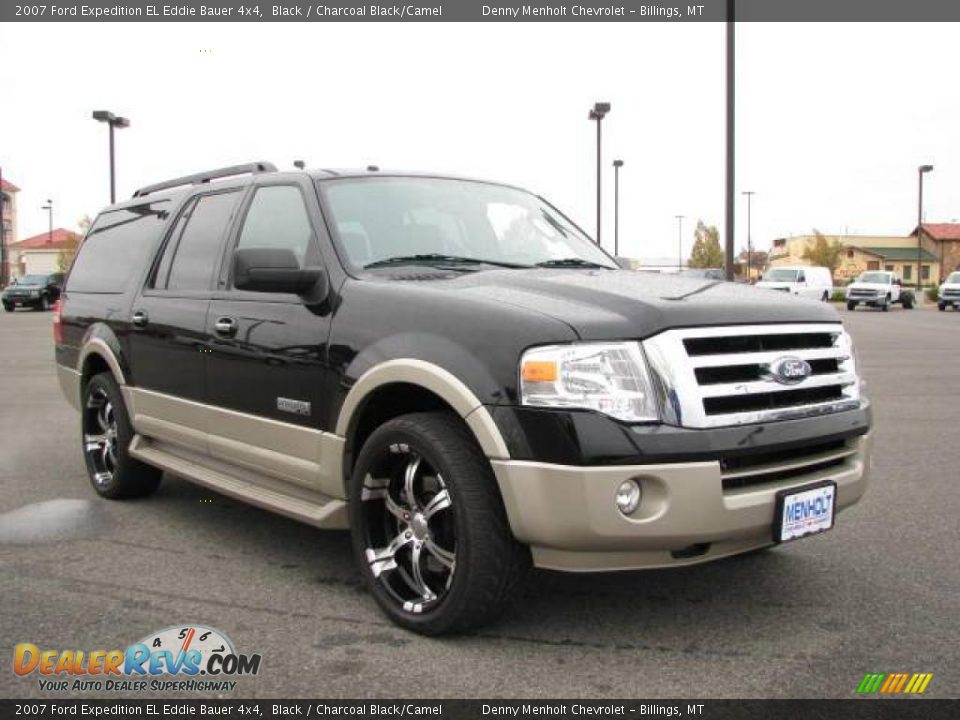 2007 Ford Expedition EL Eddie Bauer 4x4 Black / Charcoal Black/Camel Photo #3