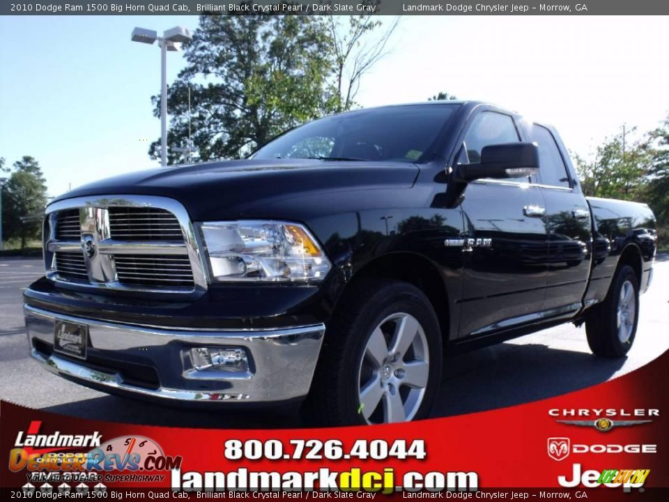 2010 Dodge Ram 1500 Big Horn Quad Cab Brilliant Black Crystal Pearl / Dark Slate Gray Photo #1
