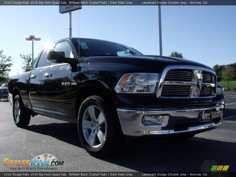 2010 Dodge Ram 1500 Big Horn Quad Cab Brilliant Black Crystal Pearl / Dark Slate Gray Photo #4