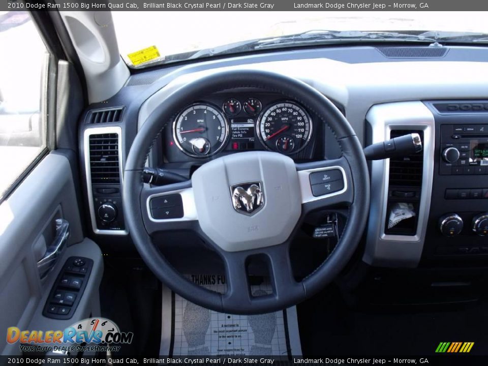2010 Dodge Ram 1500 Big Horn Quad Cab Brilliant Black Crystal Pearl / Dark Slate Gray Photo #13