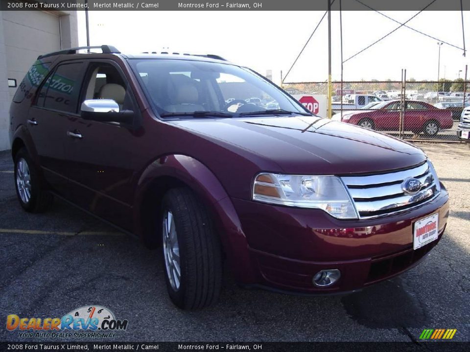 2008 Ford Taurus X Limited Merlot Metallic / Camel Photo #7