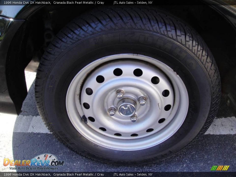 1996 Honda Civic DX Hatchback Granada Black Pearl Metallic / Gray Photo #9