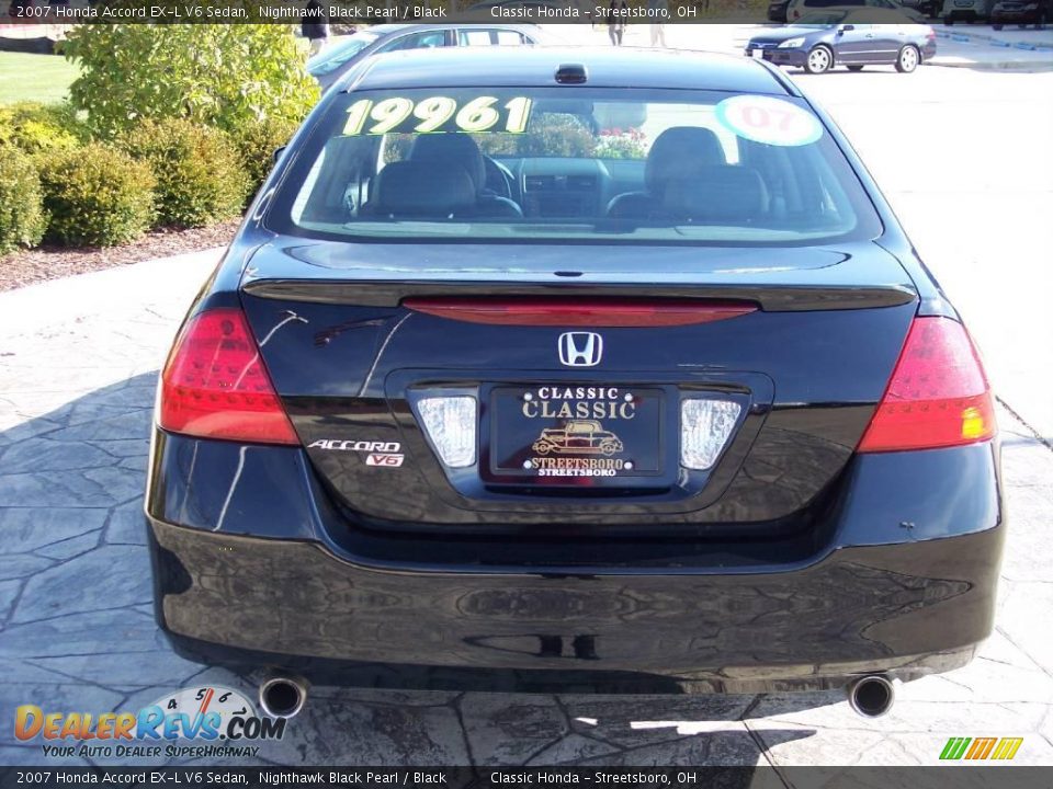 2007 Honda Accord EX-L V6 Sedan Nighthawk Black Pearl / Black Photo #6