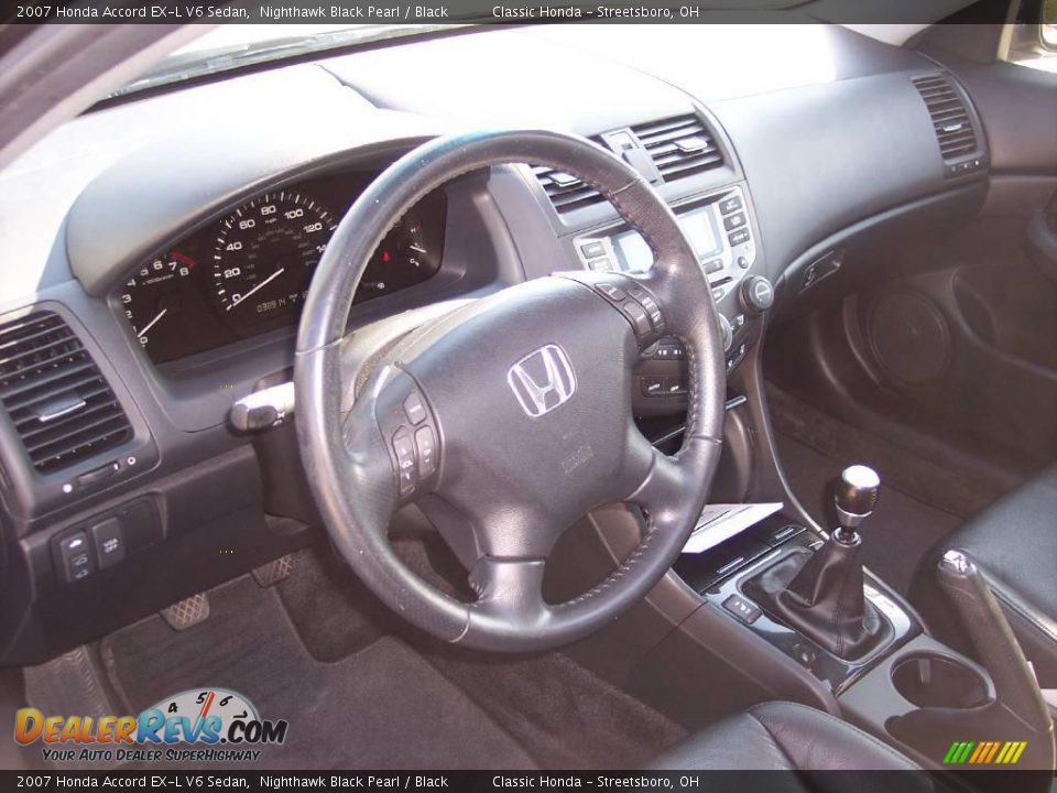 2007 Honda Accord EX-L V6 Sedan Nighthawk Black Pearl / Black Photo #14