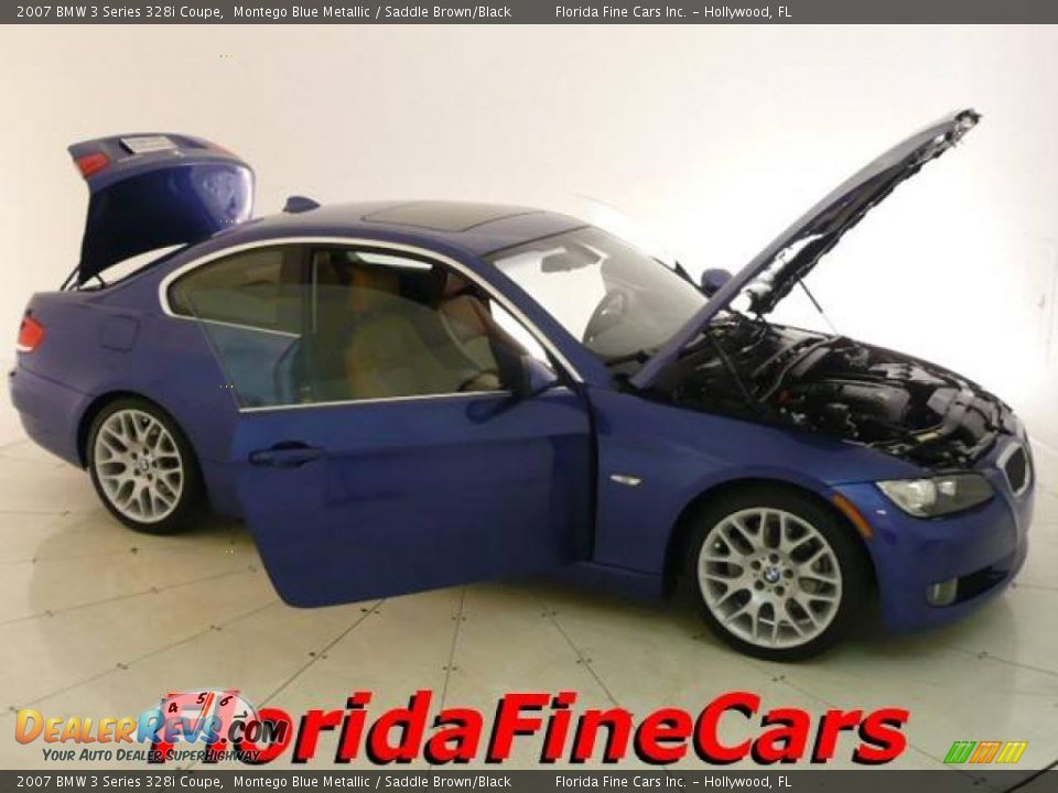 2007 BMW 3 Series 328i Coupe Montego Blue Metallic / Saddle Brown/Black Photo #7
