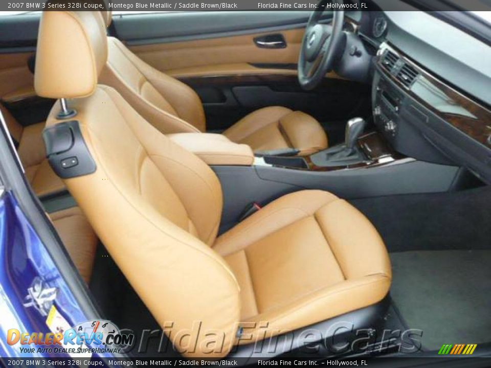 2007 BMW 3 Series 328i Coupe Montego Blue Metallic / Saddle Brown/Black Photo #13