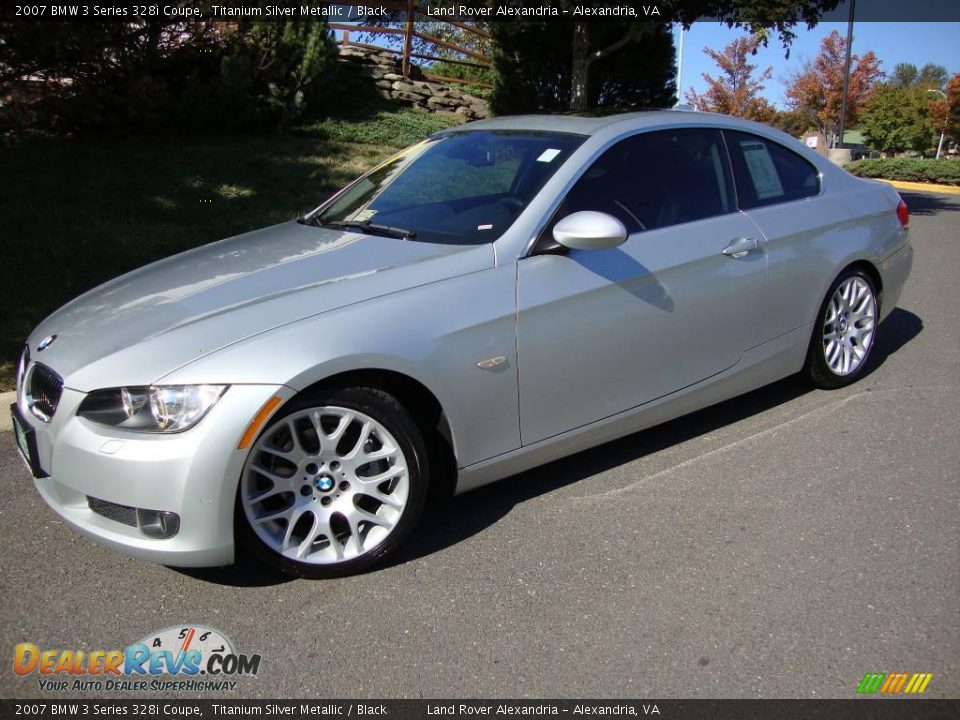 2007 BMW 3 Series 328i Coupe Titanium Silver Metallic / Black Photo #2