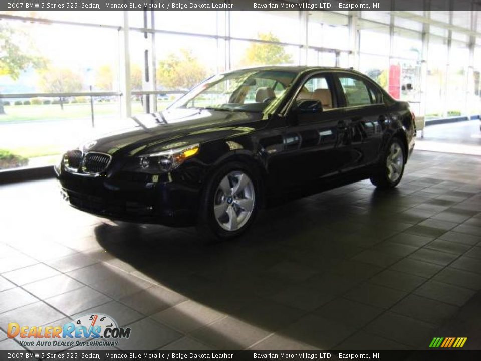 2007 BMW 5 Series 525i Sedan Monaco Blue Metallic / Beige Dakota Leather Photo #1