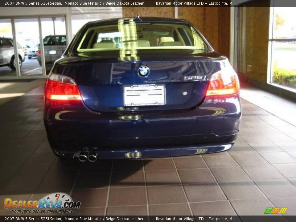 2007 BMW 5 Series 525i Sedan Monaco Blue Metallic / Beige Dakota Leather Photo #4