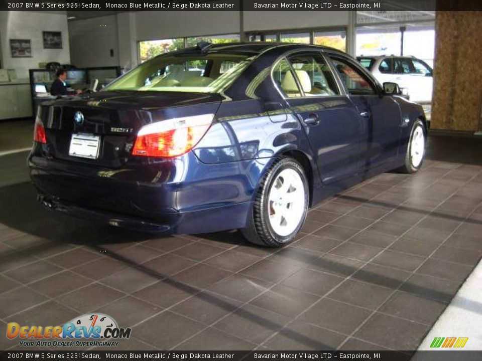 2007 BMW 5 Series 525i Sedan Monaco Blue Metallic / Beige Dakota Leather Photo #5