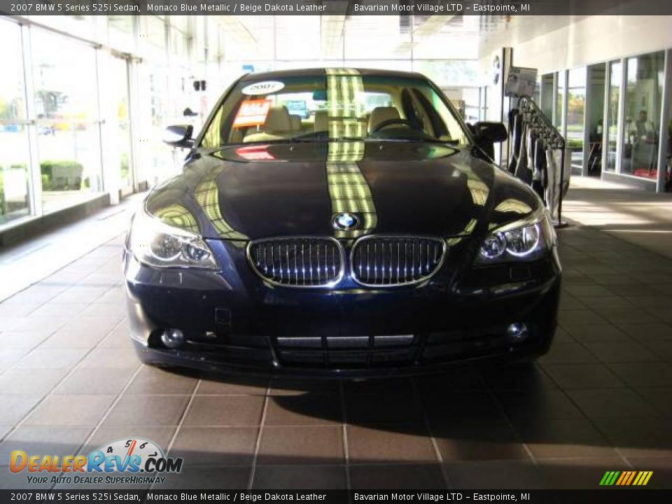 2007 BMW 5 Series 525i Sedan Monaco Blue Metallic / Beige Dakota Leather Photo #7