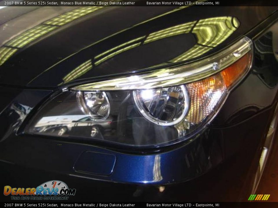 2007 BMW 5 Series 525i Sedan Monaco Blue Metallic / Beige Dakota Leather Photo #8