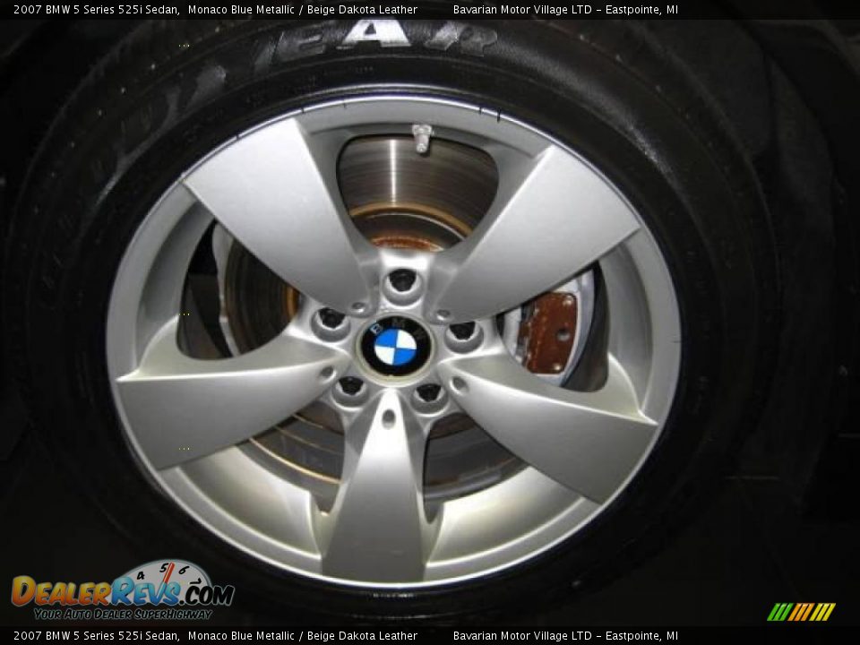 2007 BMW 5 Series 525i Sedan Monaco Blue Metallic / Beige Dakota Leather Photo #9