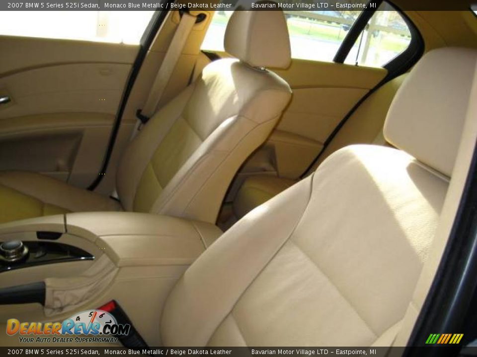 2007 BMW 5 Series 525i Sedan Monaco Blue Metallic / Beige Dakota Leather Photo #12