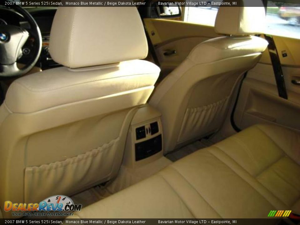 2007 BMW 5 Series 525i Sedan Monaco Blue Metallic / Beige Dakota Leather Photo #13