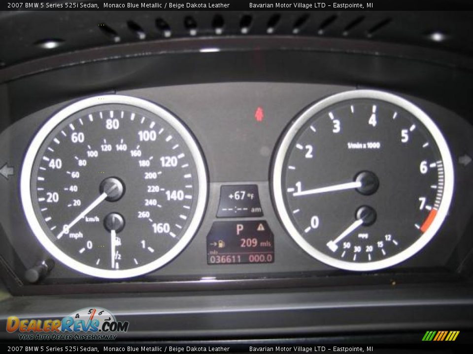 2007 BMW 5 Series 525i Sedan Monaco Blue Metallic / Beige Dakota Leather Photo #21