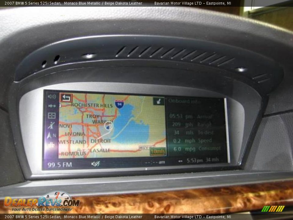 2007 BMW 5 Series 525i Sedan Monaco Blue Metallic / Beige Dakota Leather Photo #23