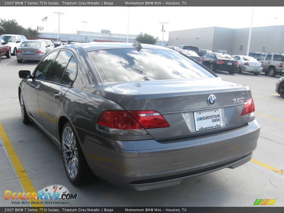 2007 BMW 7 Series 750i Sedan Titanium Grey Metallic / Beige Photo #2