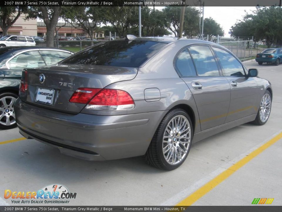 2007 BMW 7 Series 750i Sedan Titanium Grey Metallic / Beige Photo #3