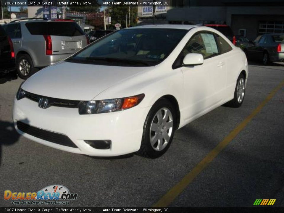 2007 Honda Civic LX Coupe Taffeta White / Ivory Photo #2