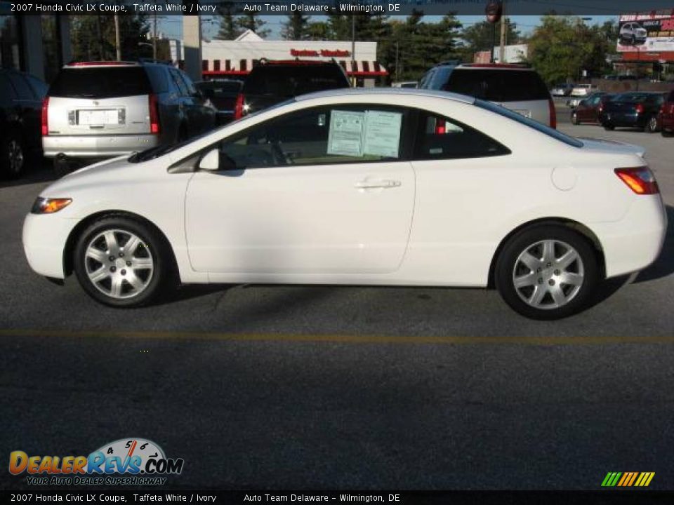2007 Honda Civic LX Coupe Taffeta White / Ivory Photo #4