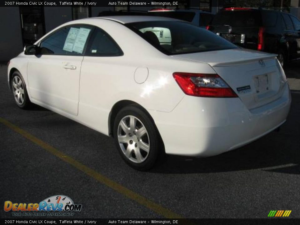 2007 Honda Civic LX Coupe Taffeta White / Ivory Photo #5