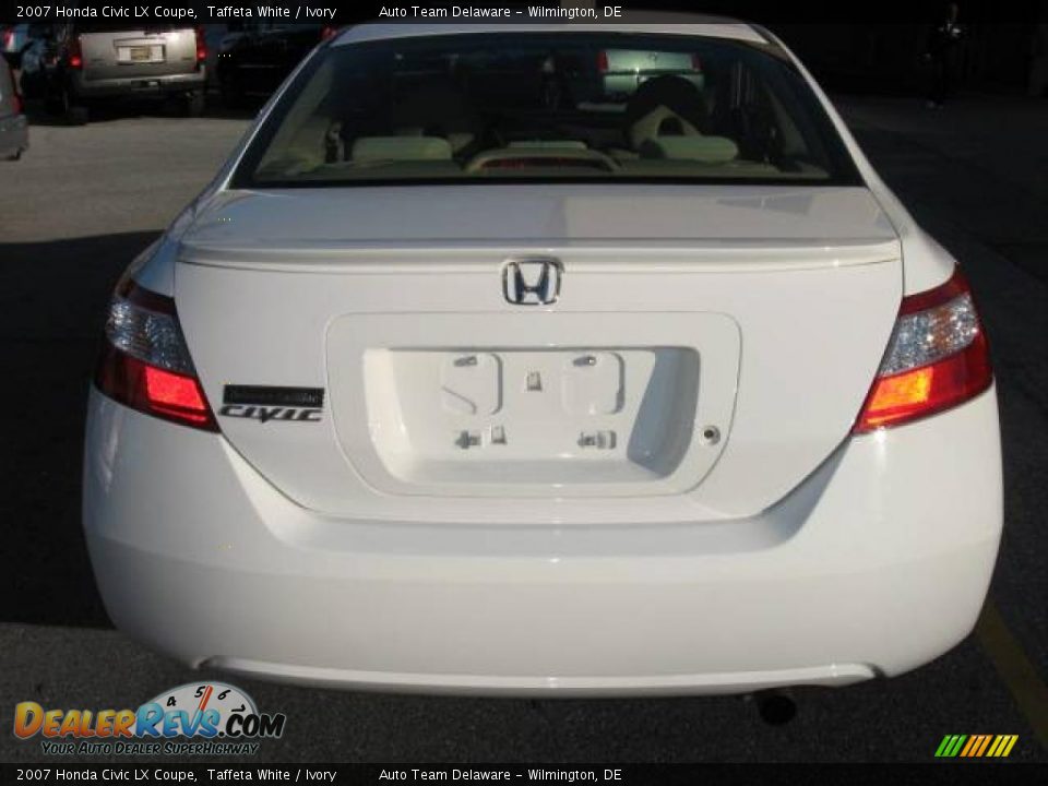 2007 Honda Civic LX Coupe Taffeta White / Ivory Photo #6
