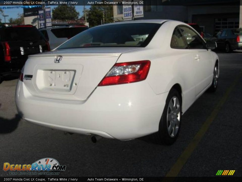 2007 Honda Civic LX Coupe Taffeta White / Ivory Photo #7