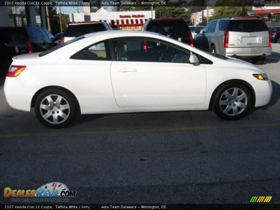 2007 Honda Civic LX Coupe Taffeta White / Ivory Photo #8