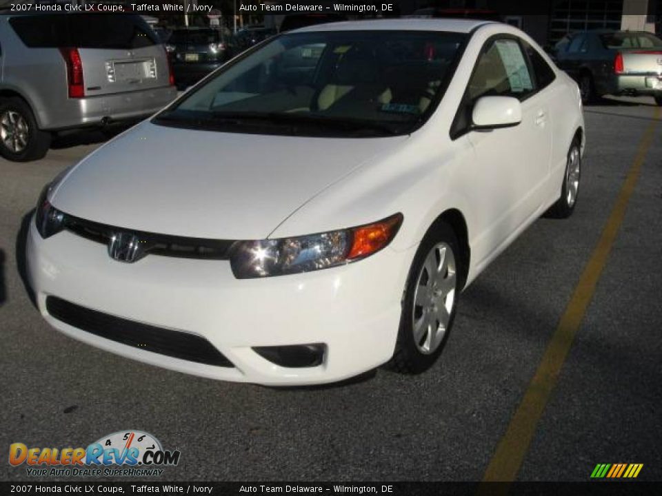 2007 Honda Civic LX Coupe Taffeta White / Ivory Photo #9