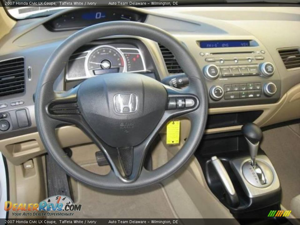 2007 Honda Civic LX Coupe Taffeta White / Ivory Photo #10