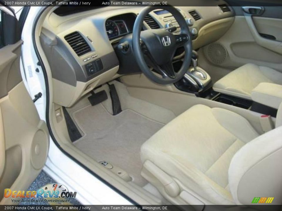2007 Honda Civic LX Coupe Taffeta White / Ivory Photo #11
